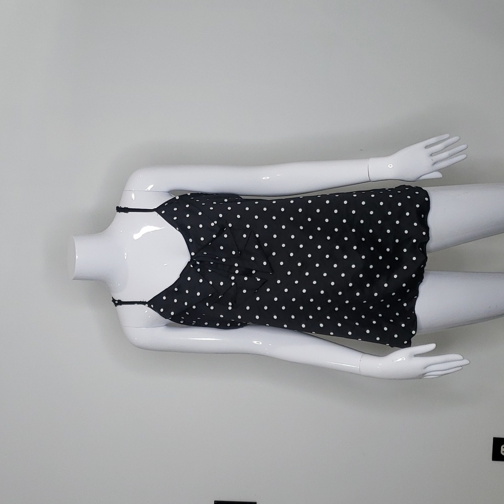 🤯3/$12 Luna Tiks Black & White Polka Dot Tank Top Size Large